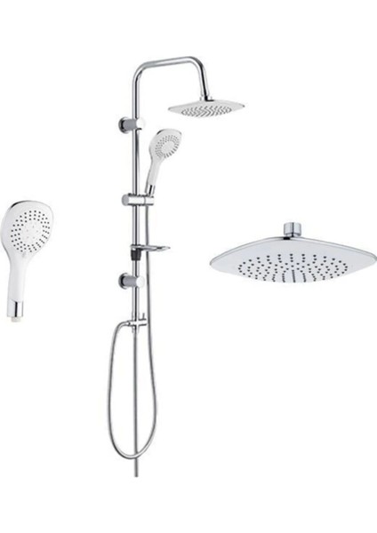 Lüx Beyaz Tepe Yağmurlama Duş Seti, Konforlu Banyo Deneyimi