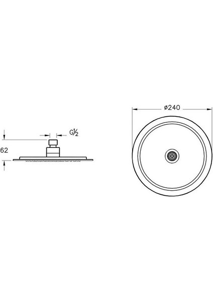Gri Duş Başlığı, Lite, 24 Cm, A45640STA fiyatları