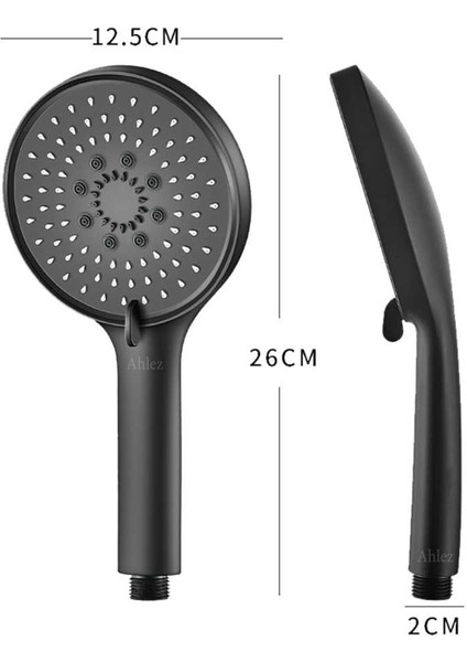 Mat Siyah Yuvarlak 5 Fonksiyonlu El Duşu, Modern ve Şık Tasarım, Kolay Kullanım fırsatları