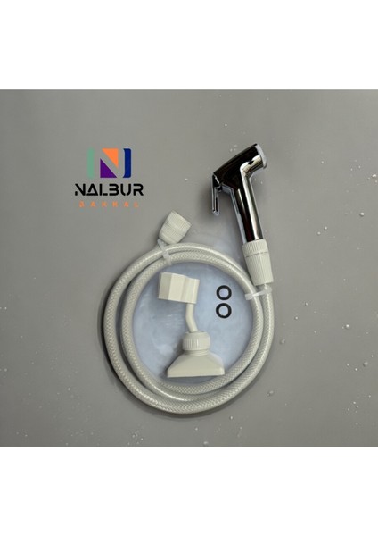 2,5m Dış Tekne ve Karavan Duş Hortumu Seti Beyaz, Başlık ve Hortumlu Konforlu Kullanım