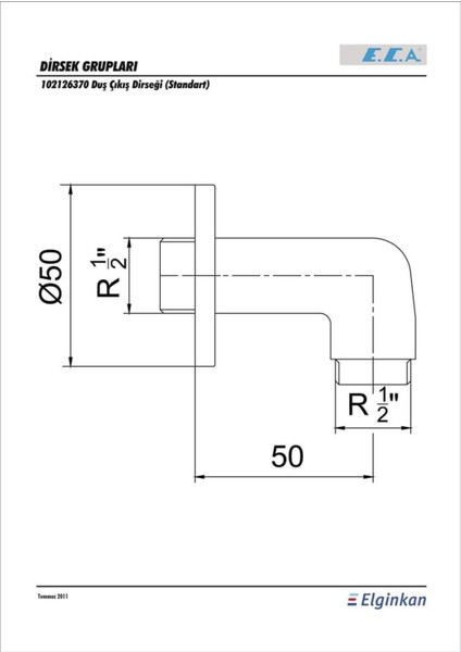 Gümüş Renkli Standart Duş Çıkış Dirseği 102126370 fiyatları