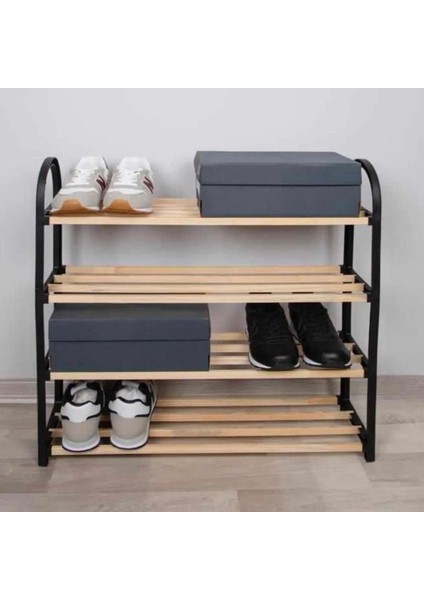 House More 4 Katlı Ahşap Ayakkabılık HM-4050