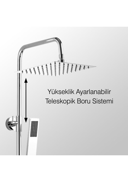 Teleskopik Kolonlu Duş Seti, Pirinç El Başlıklı, Şık ve Pratik Tasarım modelleri