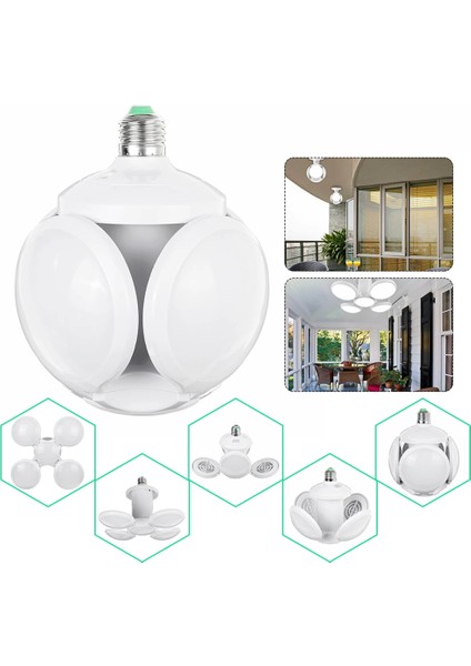 F-1997 LED Futbol Ufo Ampul E27 28W 360 Derece Katlanır Lamba LED Spot Işık Beyaz Glop LED