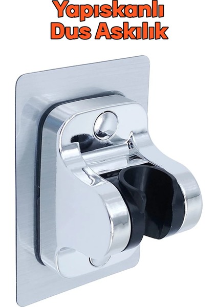 Krom Kendinden Yapışkanlı 15 kg Taşıyan Nano Duş Askısı Kolay Kurulum