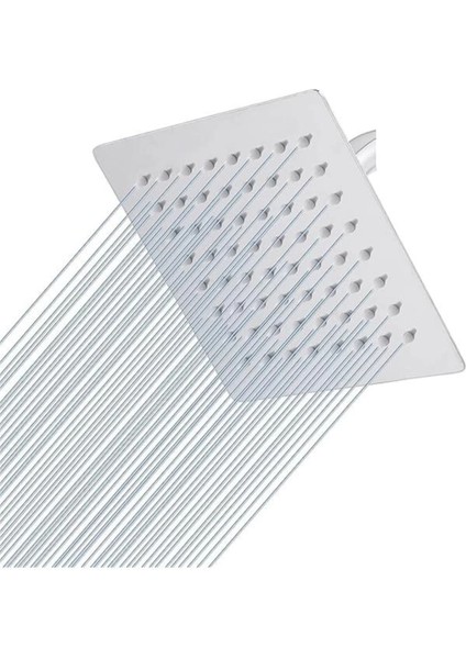 25X25 cm Paslanmaz Çelik Geniş Kare Tepe Duşu, Sabit ve Şık Tasarım