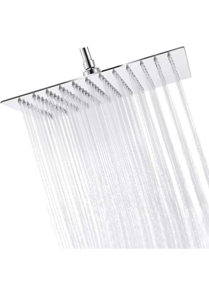 25X25 cm Paslanmaz Çelik Geniş Kare Tepe Duşu, Sabit ve Şık Tasarım indirimleri