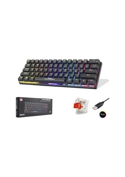 Hadron G509R Kablolu Oyuncu Mini Klavye Mekanik Red Switch Rgb Q Siyah fiyatları
