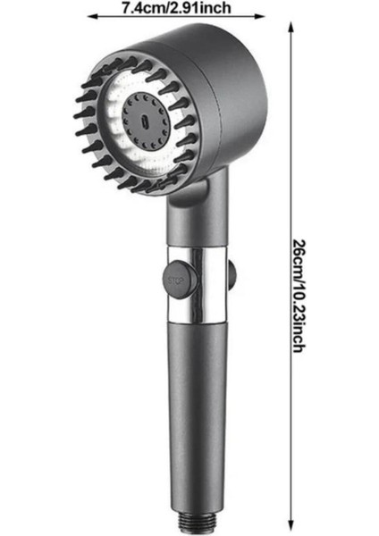 Filtreli Masajlı 3 Fonksiyonlu Duş Başlığı, Rahatlatıcı ve Şık Tasarım