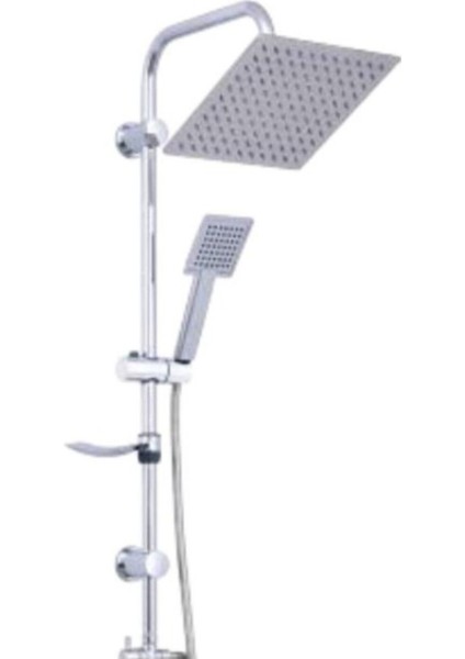 Krom Paslanmaz Kare Tepe Duş Seti, Şık ve Dayanıklı Tasarım