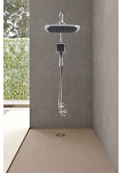 Kare Duş Başlığı Seti, Yağmurlama Sistemi, Masaj, Siyah Krom Tasarım indirimleri