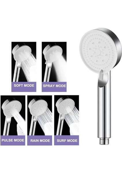 5 Fonksiyonlu Yüksek Basınçlı Siyah Duş Seti, 150 Cm, Yapışkanlı Mafsal Hortum fiyatları