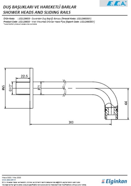 Yuvarlak Duş Başlığı Borusu 325 mm Çok Renkli, Şık ve Dayanıklı Tasarım fiyatları