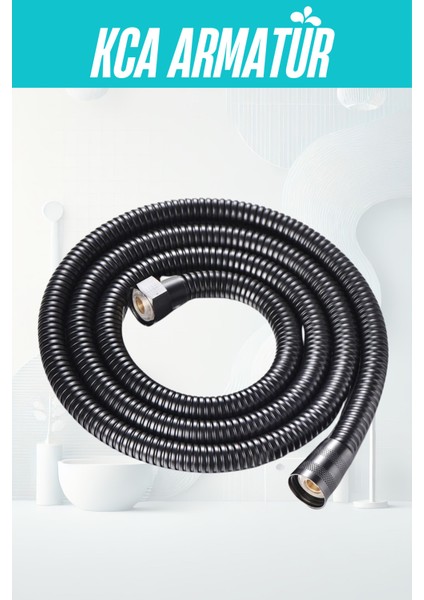 Siyah 1.5 M Duş Hortumu, Tüm Batarya ve Başlıklarla Uyum Sağlar