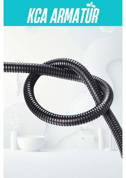 Siyah 1.5 M Duş Hortumu, Tüm Batarya ve Başlıklarla Uyum Sağlar fırsatları