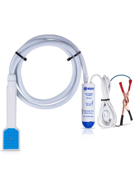 12V Mini Dalgıç Hortumlu Duş Başlığı Seti, Su Aktarma ve Transfer Pompası