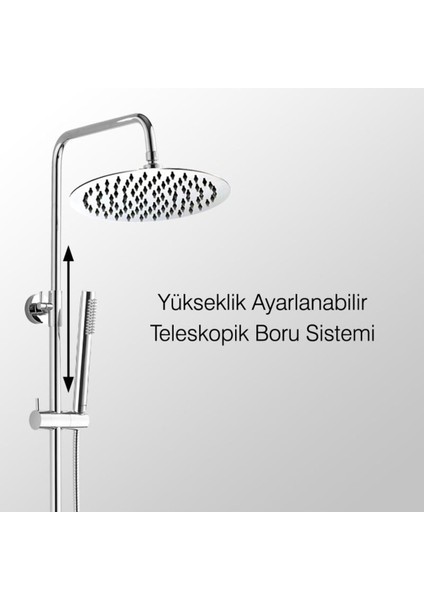 Teleskopik Kolonlu Duş Seti, Pirinç El Başlıklı, Beyaz, Kolay Montaj, Şık Tasarım modelleri