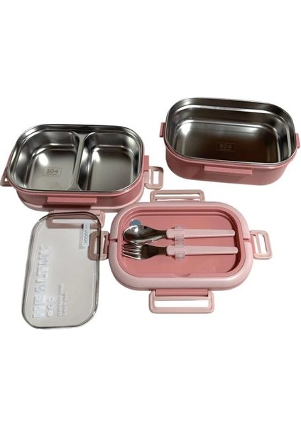 Vagonlife Çelik Yemek Kabı 2 Katlı Lunch Box 1330ML - VGN6715 Pembe fiyatları