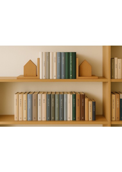 Home Serisi Kitap Tutucu, Kitap Stoperi, Ahşap Kitap Tutucu