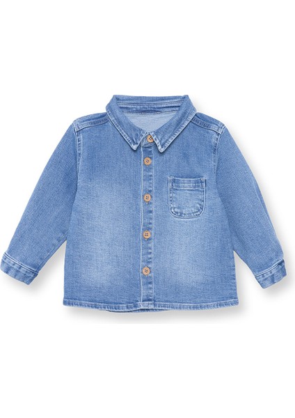 Erkek Bebek Cool Dino Gömlek Modelli Yaka Uzun Kol