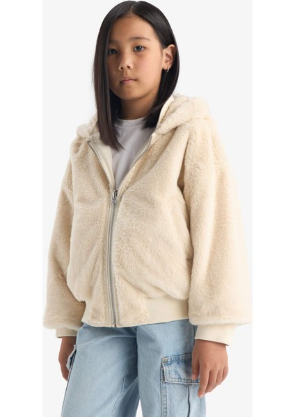 Kız Çocuk Çift Taraflı Kapüşonlu Mont C5339A825AU