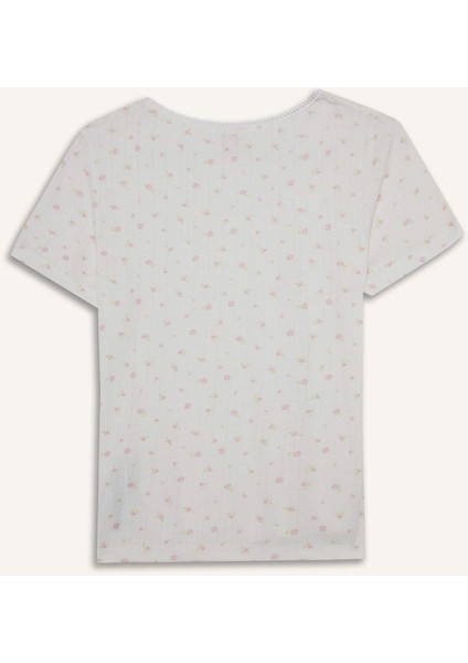 Pijama Takımı Regular Fit Kısa Kollu Üst Uzun Alt-Fall in Love F3531AX25AU