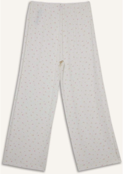 Pijama Takımı Regular Fit Kısa Kollu Üst Uzun Alt-Fall in Love F3531AX25AU