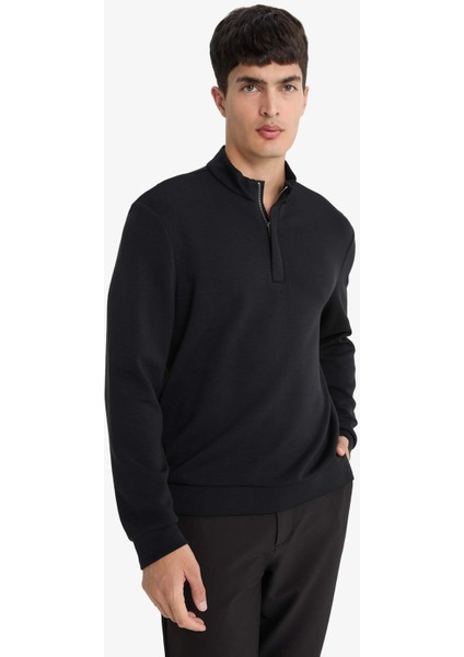 Regular Fit Dik Yaka Yarım Fermuarlı Sweatshirt F2821AX25AU indirimleri