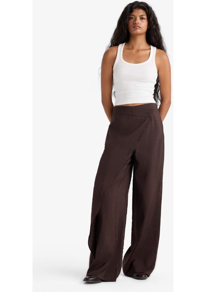 Wide Leg Süs Cepli Normal Bel Düz Paça PANTOLON F9110AX25SM fiyatları