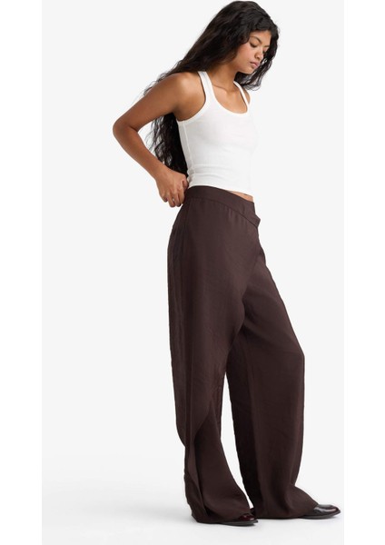 Wide Leg Süs Cepli Normal Bel Düz Paça PANTOLON F9110AX25SM modelleri