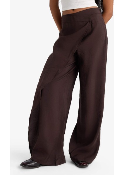Wide Leg Süs Cepli Normal Bel Düz Paça PANTOLON F9110AX25SM fırsatları