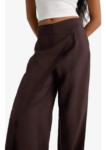 Wide Leg Süs Cepli Normal Bel Düz Paça PANTOLON F9110AX25SM indirimleri