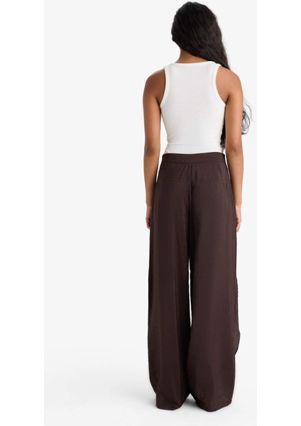 Wide Leg Süs Cepli Normal Bel Düz Paça PANTOLON F9110AX25SM