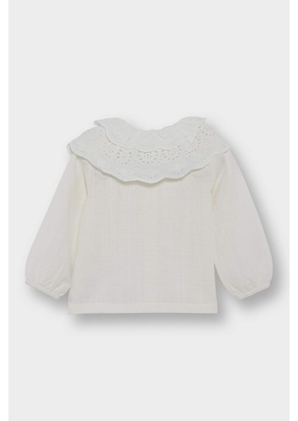 Kız Bebek Büyük Yaka Twill Uzun Kollu Gömlek F9519A525AU modelleri