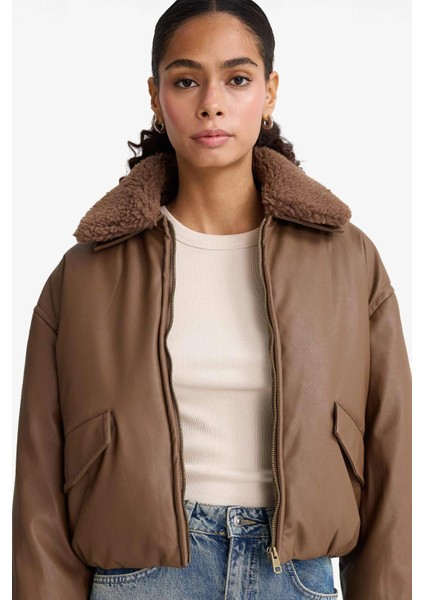 Regular Fit Polo Yaka Suni Deri Mont F2813AX25WN