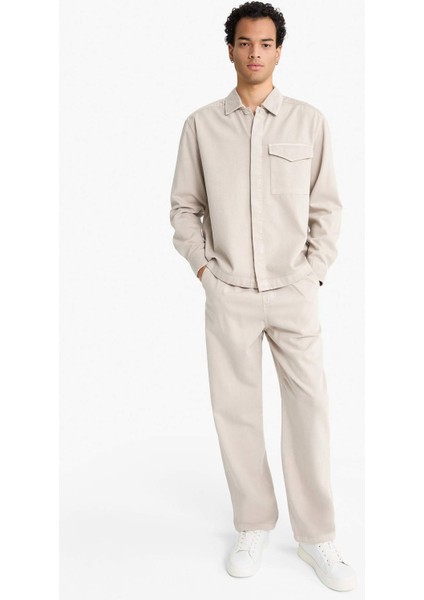 Baggy Fit Geniş Paça Gabardin Pantolon F6129AX25AU