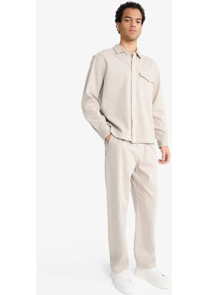 Baggy Fit Geniş Paça Gabardin Pantolon F6129AX25AU fiyatları