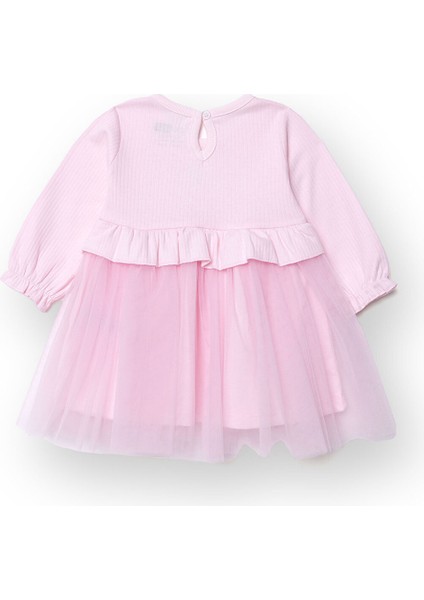 Kız Bebek Elbise Düğmeli Bisiklet Yaka Uzun Kol Reçme fiyatları
