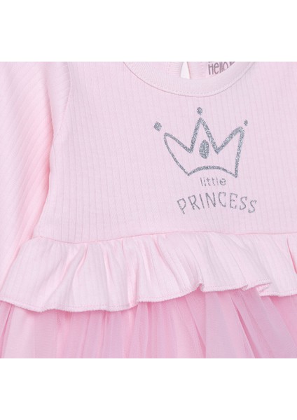 Kız Bebek Elbise Düğmeli Bisiklet Yaka Uzun Kol Reçme modelleri