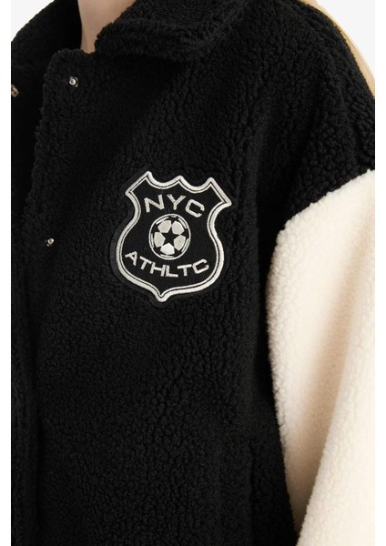 Coool Oversize Geniş Kalıp Polo Yaka Pelüş Bomber Ceket indirimleri