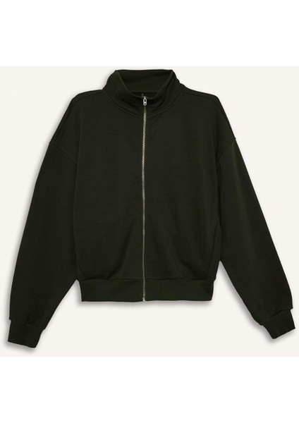 Regular Fit Basic Düz Fermuarlı Hırka F7107AX25AU