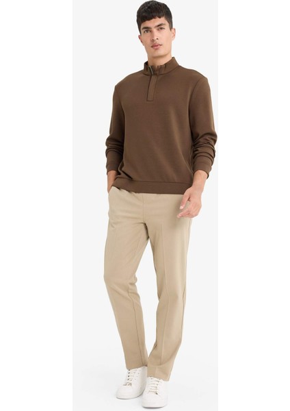 Regular Fit Dik Yaka Yarım Fermuarlı Sweatshirt F2821AX25AU indirimleri