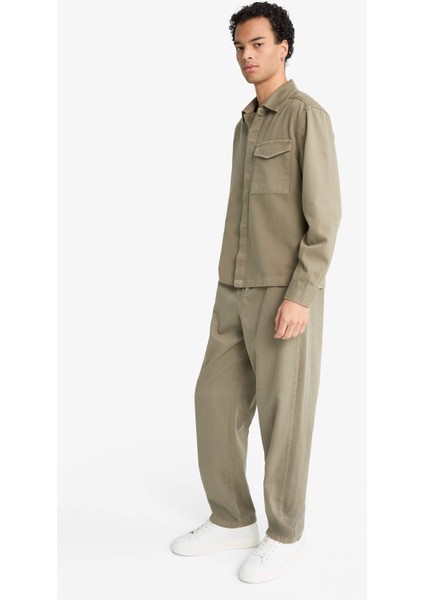 Baggy Fit Geniş Paça Gabardin Pantolon F6129AX25AU fiyatları