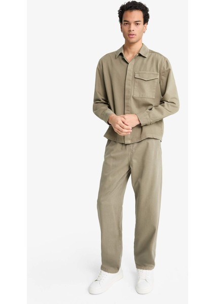 Baggy Fit Geniş Paça Gabardin Pantolon F6129AX25AU fırsatları