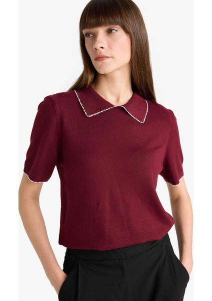 Regular Fit Polo Yaka Kısa Kollu Triko Kazak G0490AX25AU modelleri