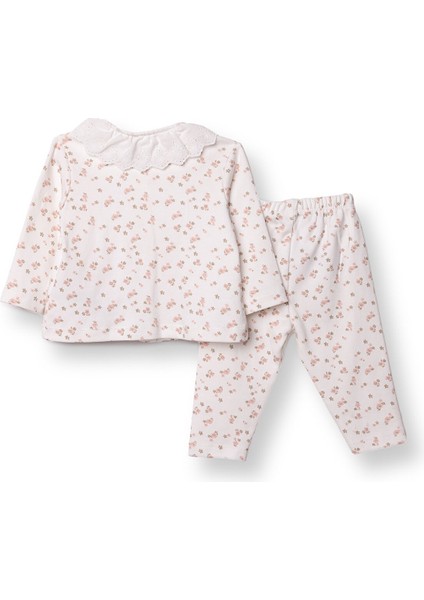 Kız Bebek Uzun Kol Pijama Takımı Interlok Bebe Yaka Uzun Kol Reçme Paça fiyatları