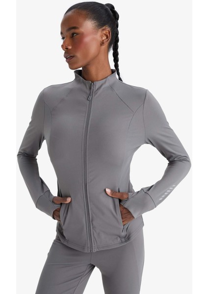 Slim Fit Dar Kesim Dik Yaka Hırka E9676AX25AU