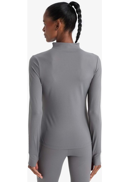 Slim Fit Dar Kesim Dik Yaka Hırka E9676AX25AU