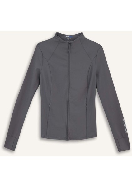 Slim Fit Dar Kesim Dik Yaka Hırka E9676AX25AU