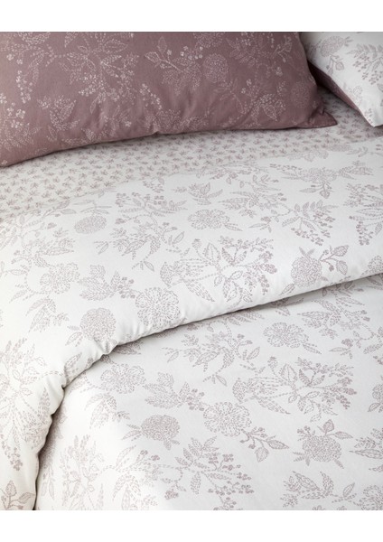 Lilitha Kolay Ütülenir Çift Kişilik Nevresim Takımı 200X220 cm Açık Mürdüm